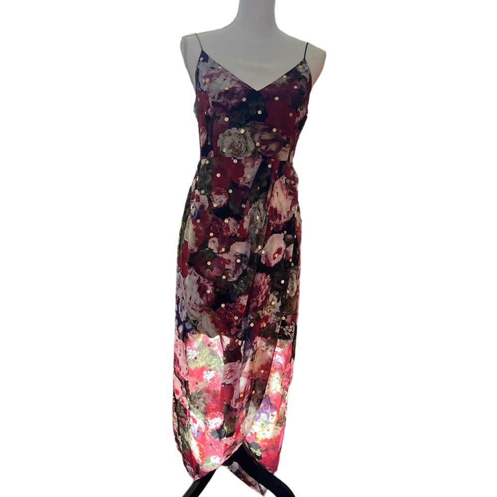 Express floral, sheer, midi dress